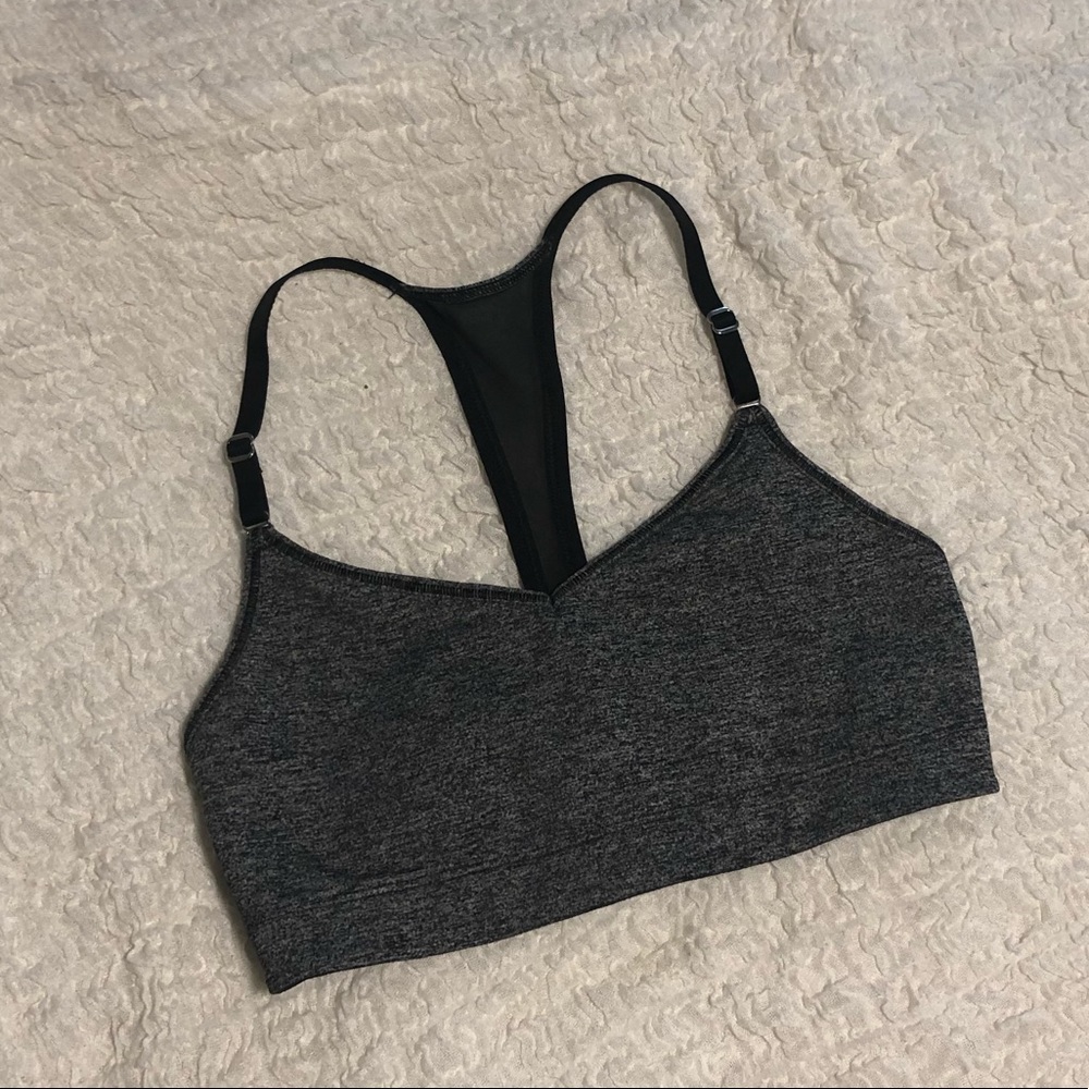 VSX Gray Longline Mesh Racerback Sports Bralette - Picture 2 of 4